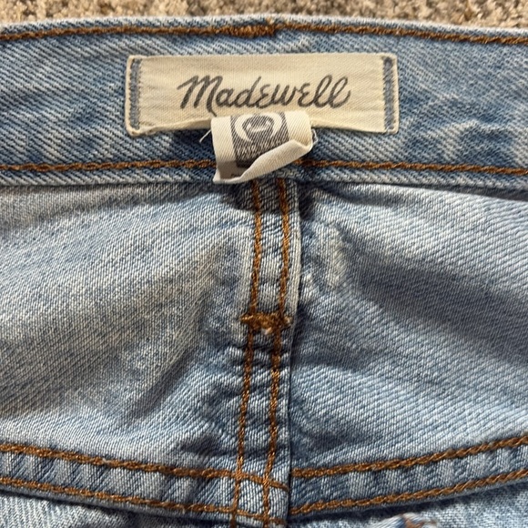 Madewell Blue denim Mini Skirt Casual Denim - size 32- rigid denim a-line - Picture 2 of 6